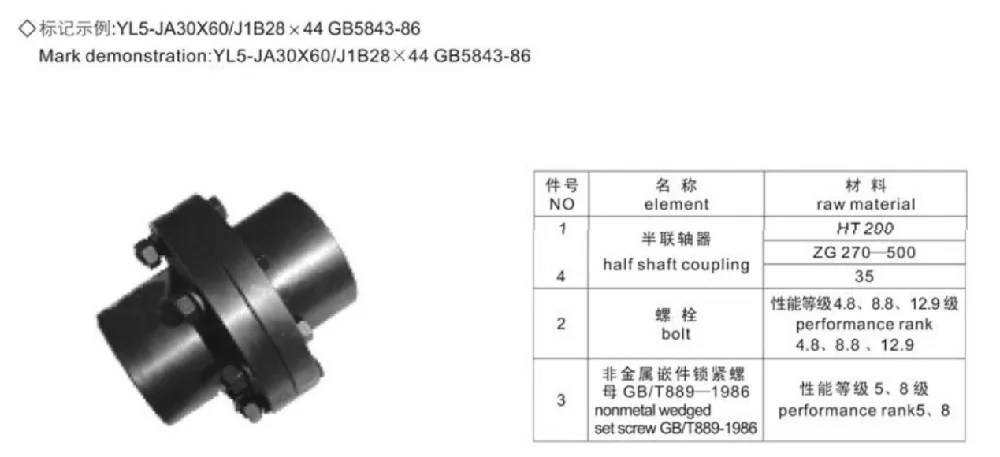 YL-YLD Type Flange Coupling